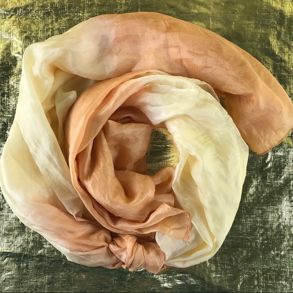 Morgan & Oates 100% silk scarf, ombré orange